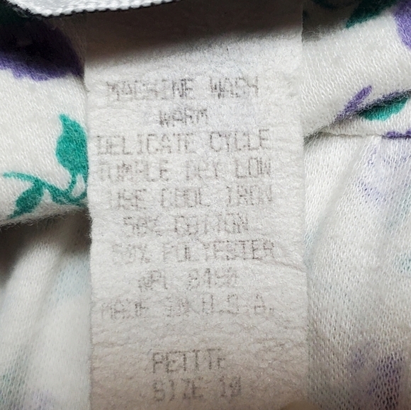 VINTAGE 80s Jordan Michaels Calico Ditsy Floral Short Sleeve Stretchy Midi Dress - Picture 15 of 15